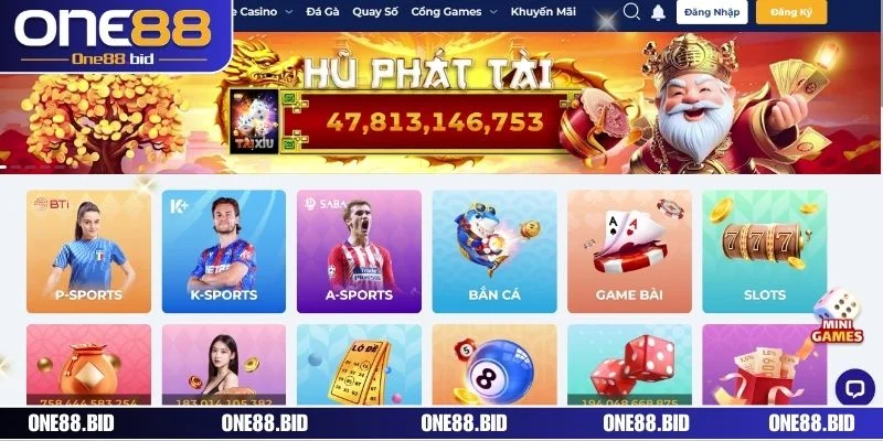 Giao diện Slots ONE88 sống động, thu hút mọi ánh nhìn
